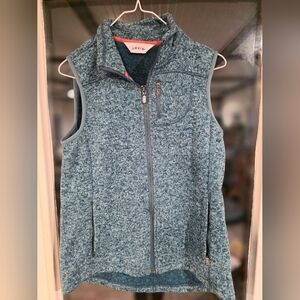 Orvis Womens Marled Blue Sleeveless Vest Zip Up Winter Fall Small S